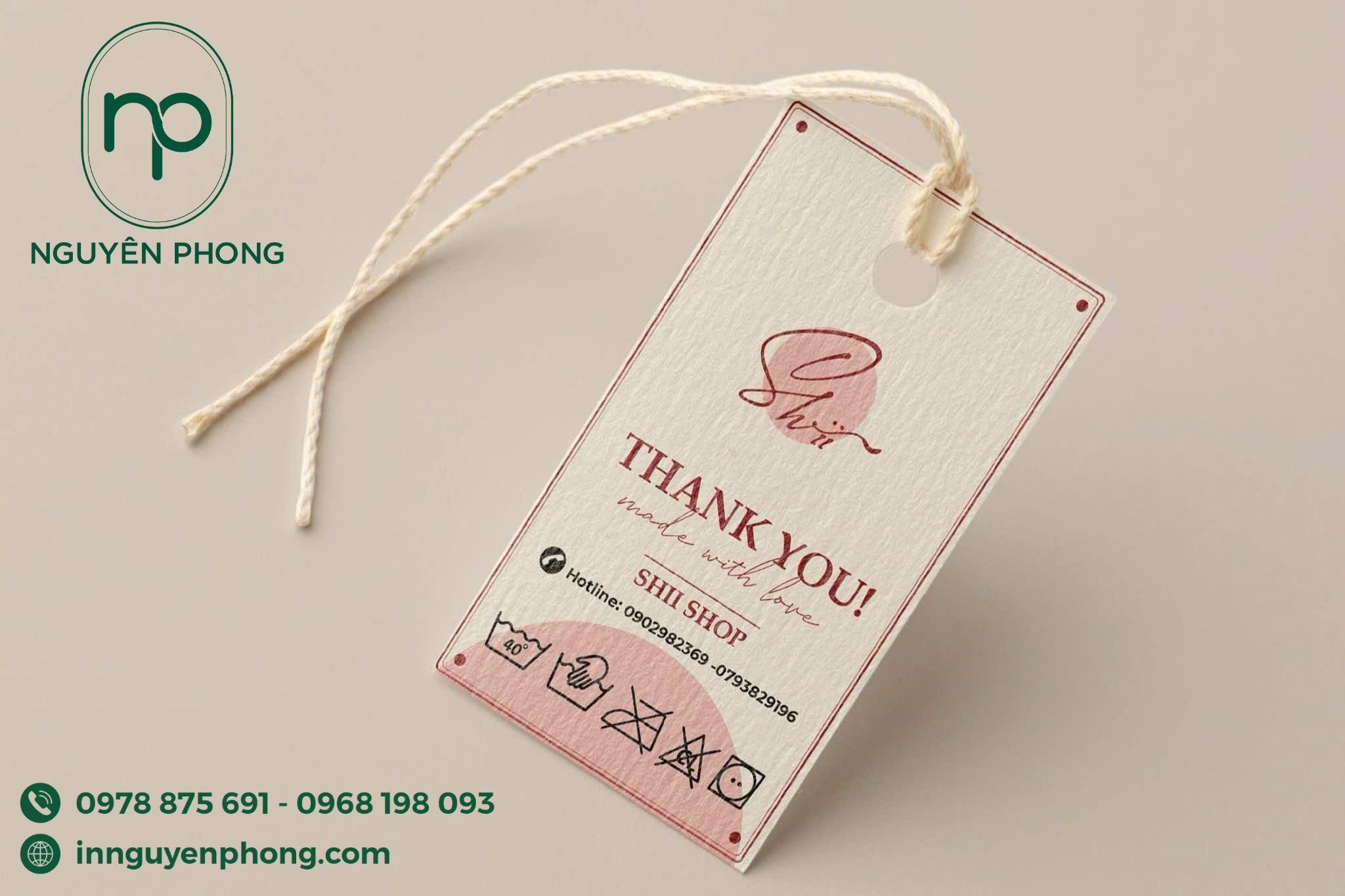 Mẫu tag quần áo in logo 